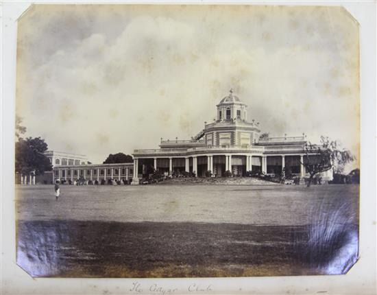 A late 19th century Anglo-Indian photograph album, album 14.75 x 11.5in.